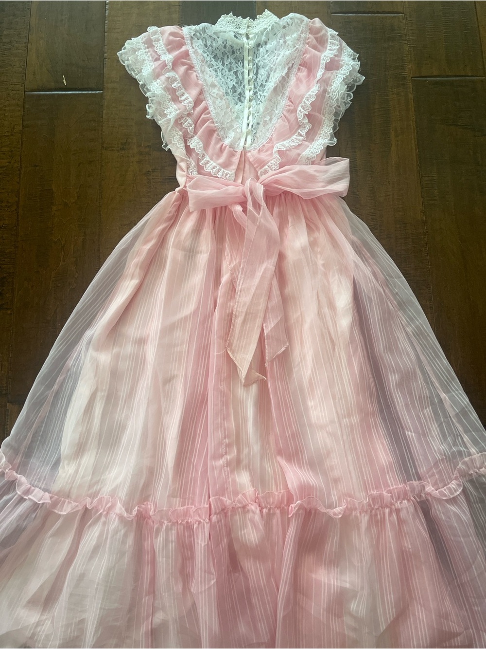 1980s vintage Gunne Sax by Jessica McClintock light pink maxi ballgown - Picture 5 of 7